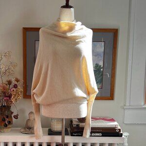 AllSaints Cream Lightweight Knit Sweater | Long Sleeve Pullover | Size Small